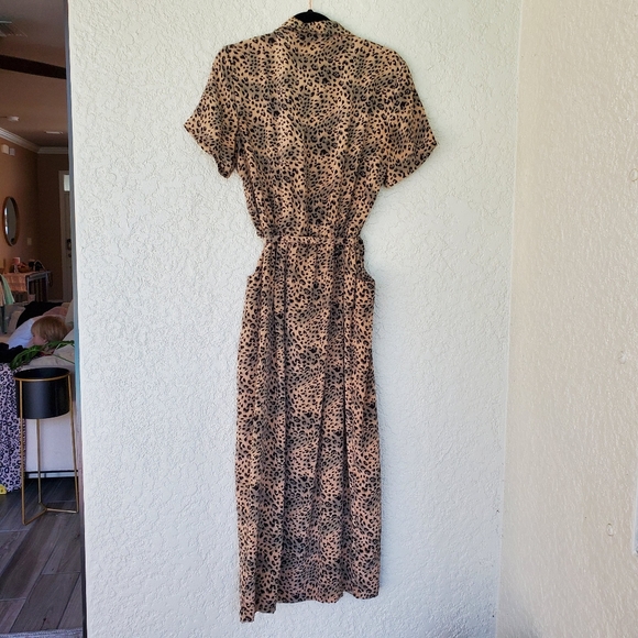 VINTAGE LEOPARD BELT SILK CINCH DRESS - Picture 5 of 13